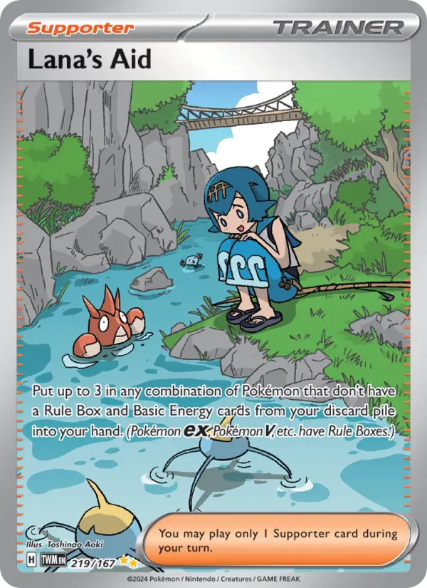 Lana's Aid Pokemon card #219/167 from Twilight Masquerade