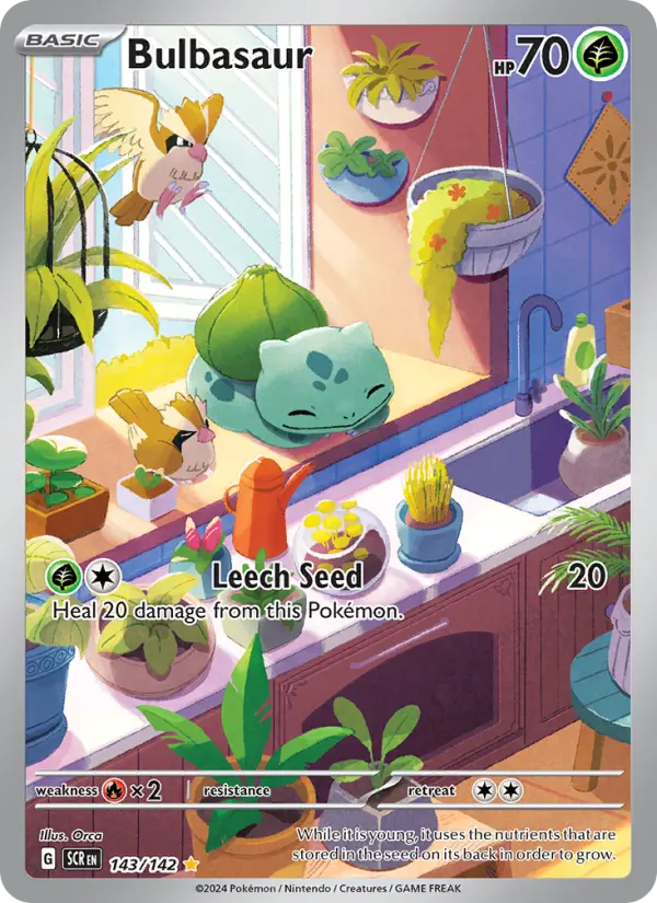 Bulbasaur Pokemon card #143/142 from Stellar Crown
