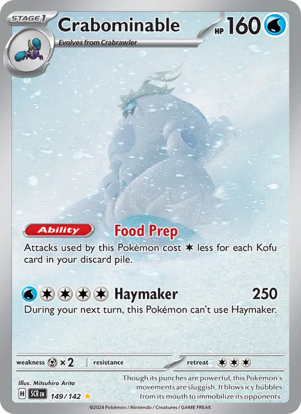 Crabominable Pokemon card #149/142 from Stellar Crown