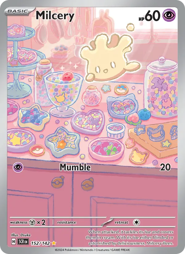 Milcery Pokemon card #152/142 from Stellar Crown
