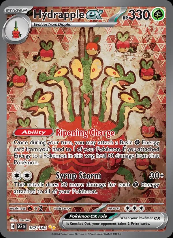 Hydrapple ex Pokemon card #167/142 from Stellar Crown