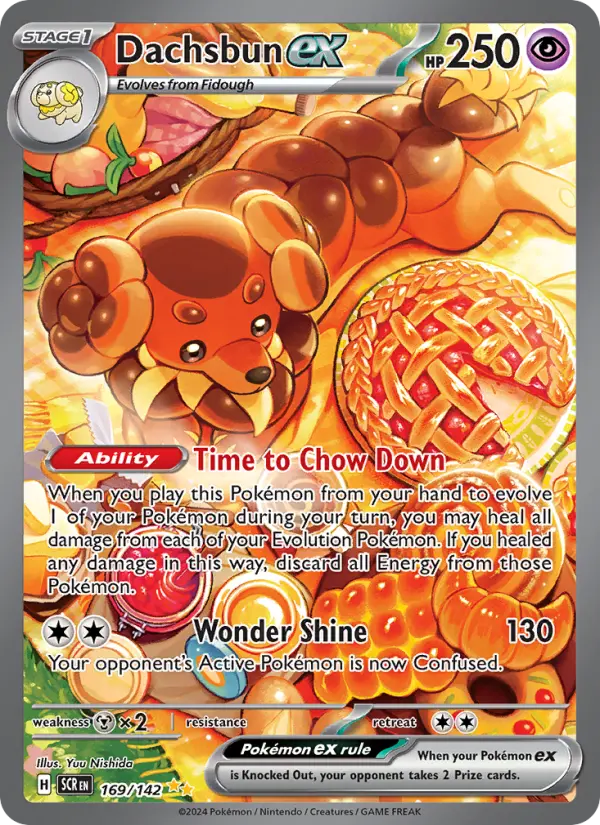 Dachsbun ex Pokemon card #169/142 from Stellar Crown