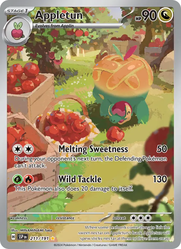 Appletun Pokemon card #211/191 from Surging Sparks