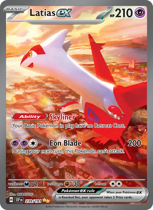 Latias ex Pokemon card #239/191 from Surging Sparks