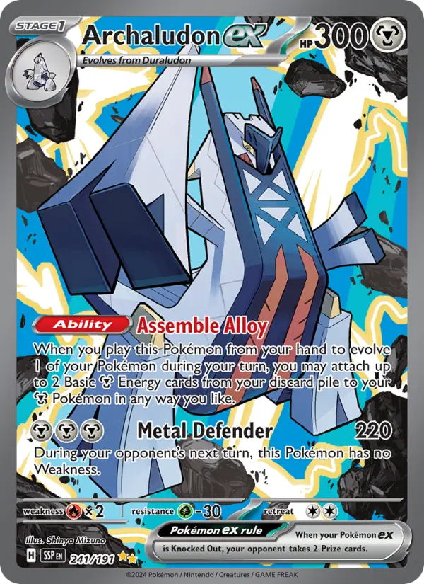 Archaludon ex Pokemon card #241/191 from Surging Sparks