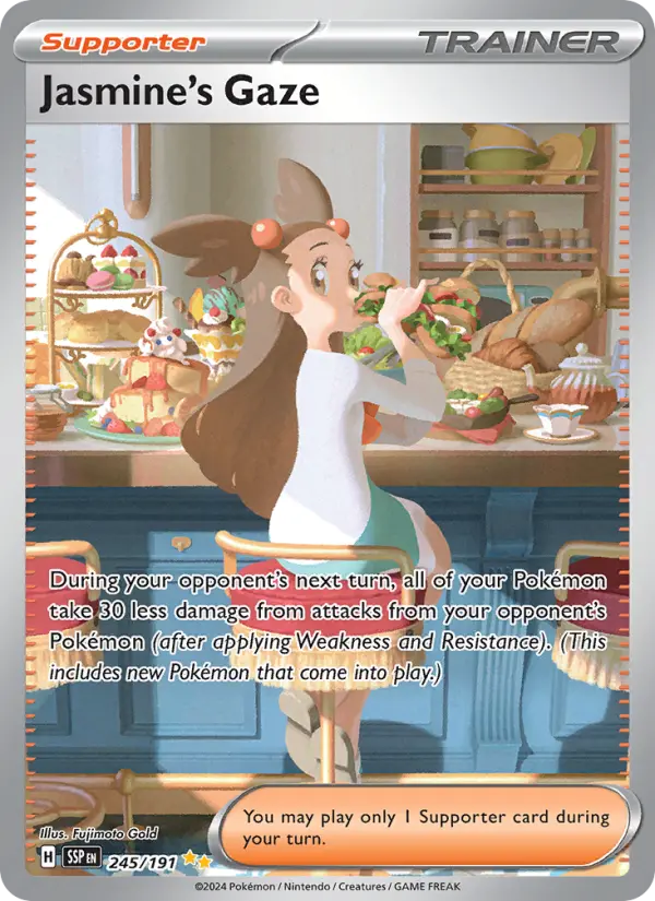 Jasmine's Gaze Pokemon card #245/191 from Surging Sparks