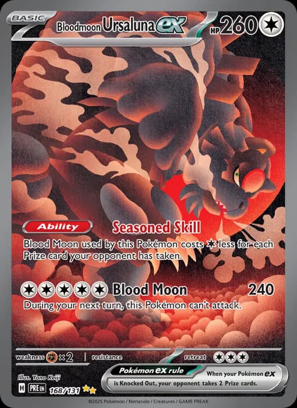 Bloodmoon Ursaluna ex Pokemon card #168/131 from Prismatic Evolutions