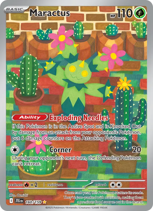 Maractus Pokemon card #160/159 from Journey Together