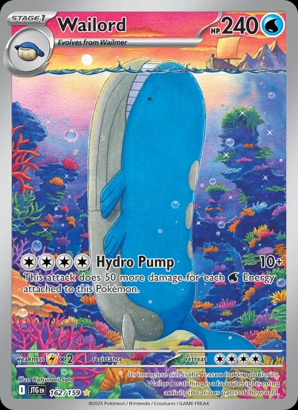 Wailord Pokemon card #162/159 from Journey Together