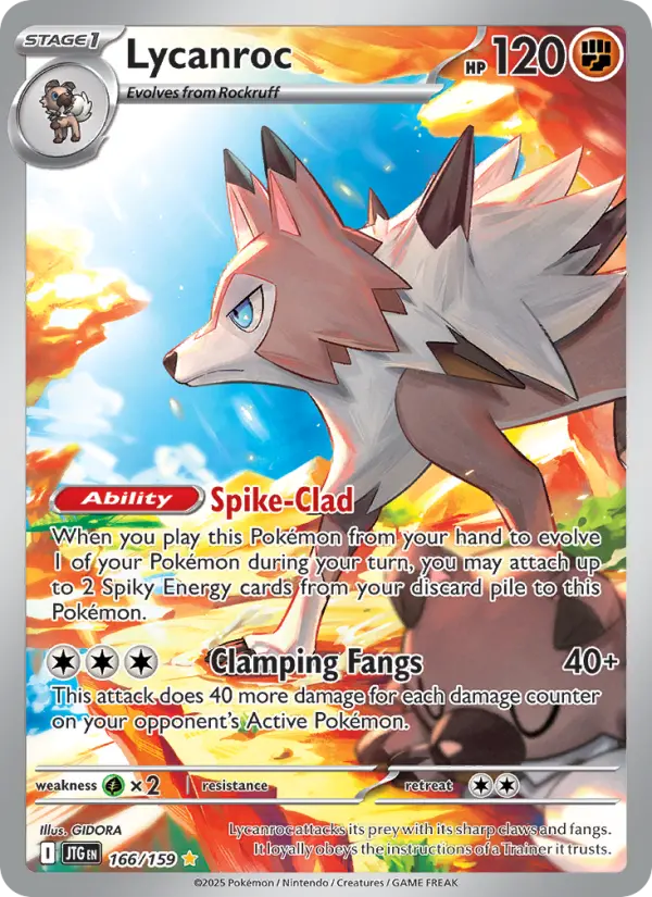 Lycanroc Pokemon card #166/159 from Journey Together