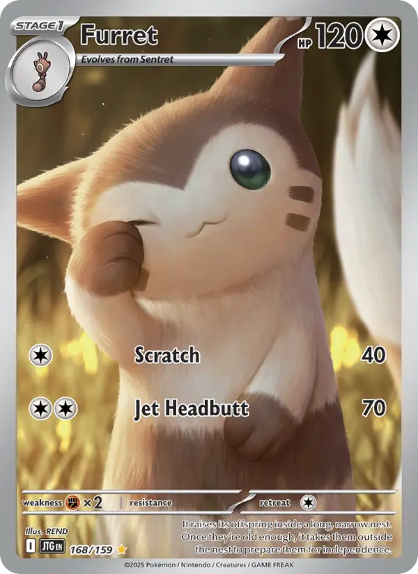 Furret Pokemon card #168/159 from Journey Together