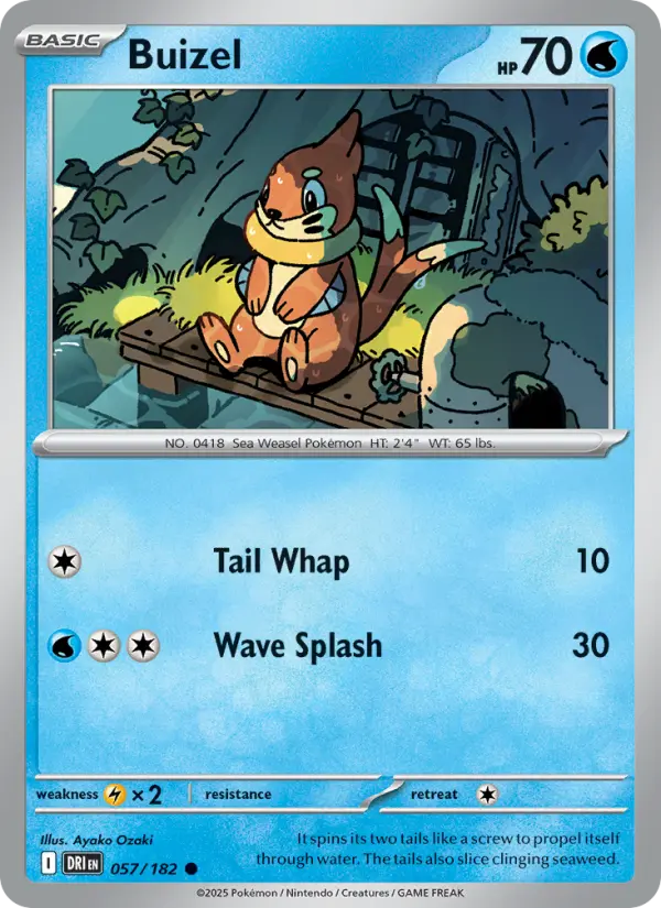 Buizel Pokemon card #057/182 from Destined Rivals