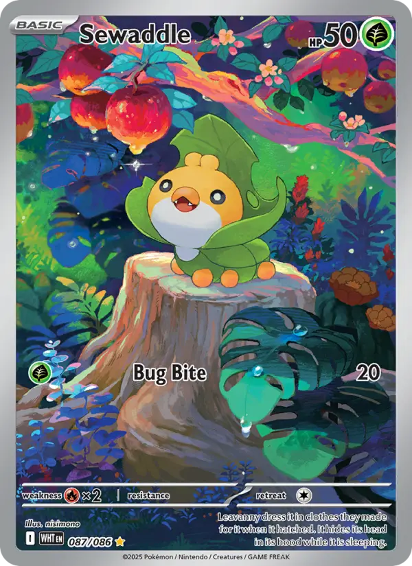 Sewaddle Pokemon card #087/86 from White Flare