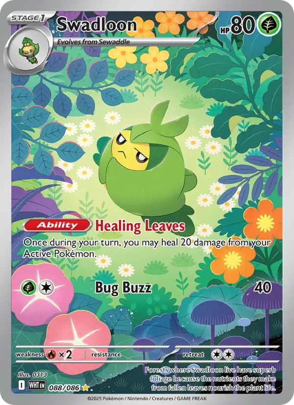 Swadloon Pokemon card #088/86 from White Flare