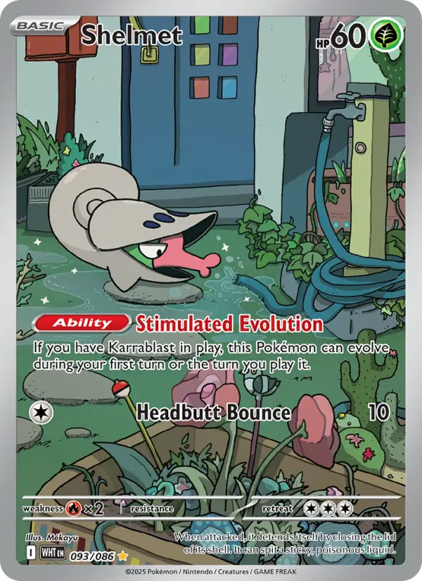 Shelmet Pokemon card #093/86 from White Flare