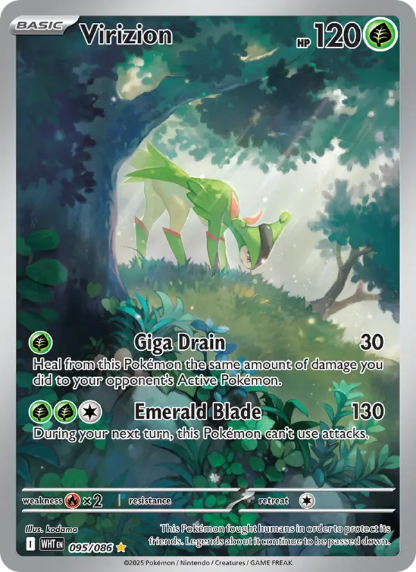 Virizion Pokemon card #095/86 from White Flare