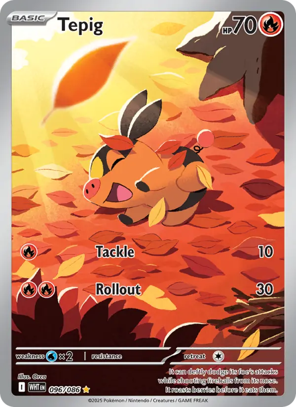 Tepig Pokemon card #096/86 from White Flare
