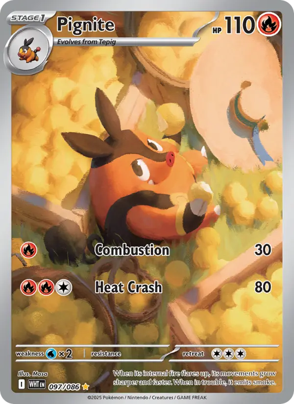 Pignite Pokemon card #097/86 from White Flare