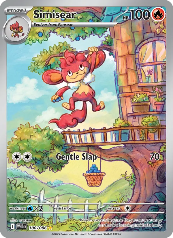 Simisear Pokemon card #100/86 from White Flare