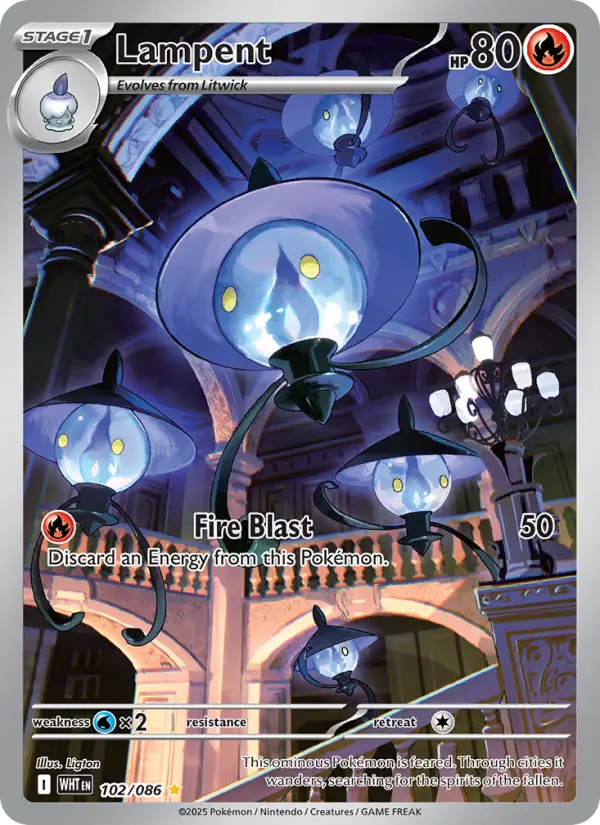 Lampent Pokemon card #102/86 from White Flare