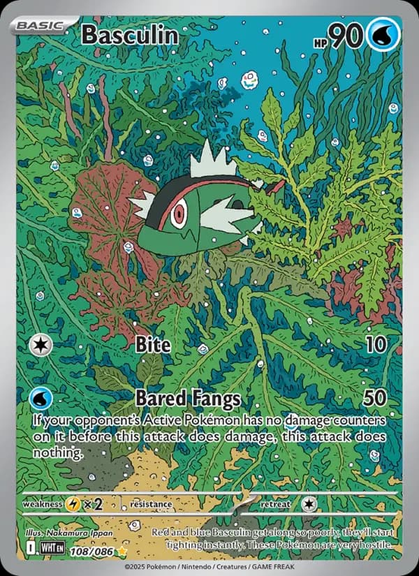Basculin Pokemon card #108/86 from White Flare