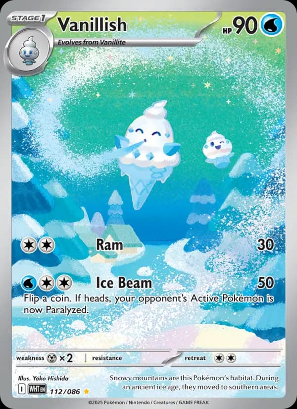 Vanillish Pokemon card #112/86 from White Flare