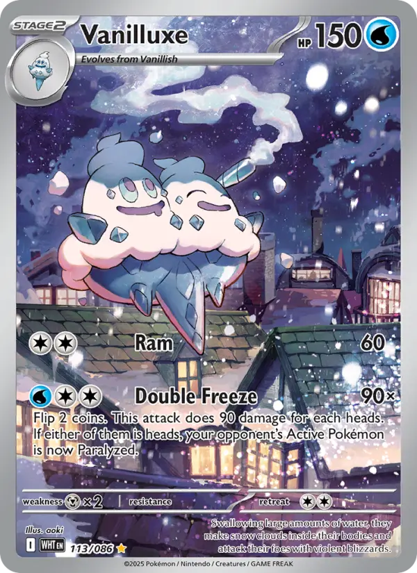Vanilluxe Pokemon card #113/86 from White Flare