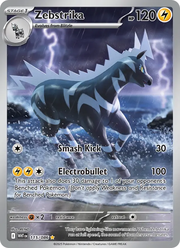 Zebstrika Pokemon card #115/86 from White Flare