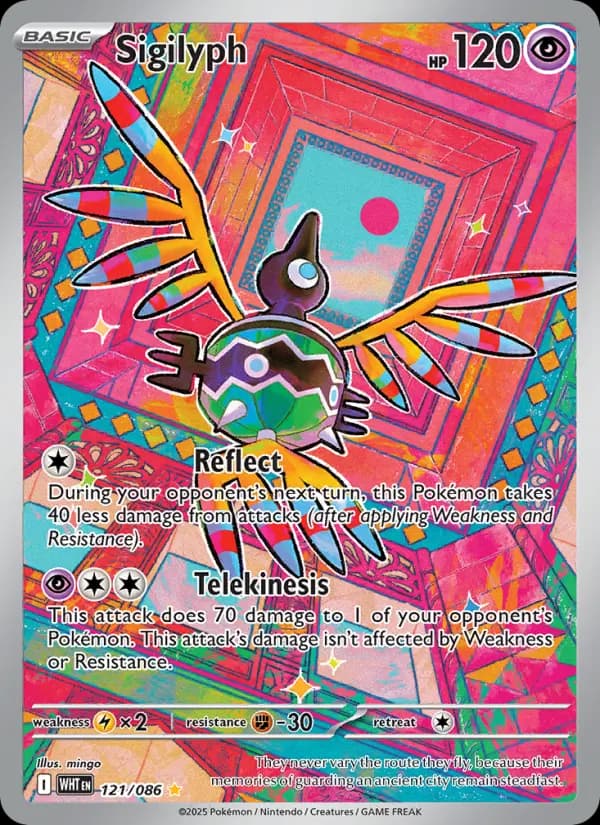 Sigilyph Pokemon card #121/86 from White Flare