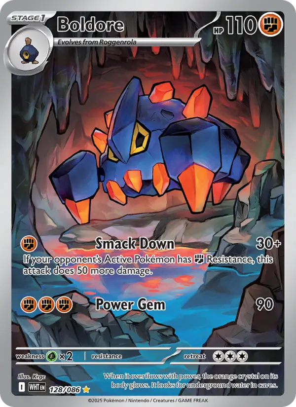Boldore Pokemon card #128/86 from White Flare