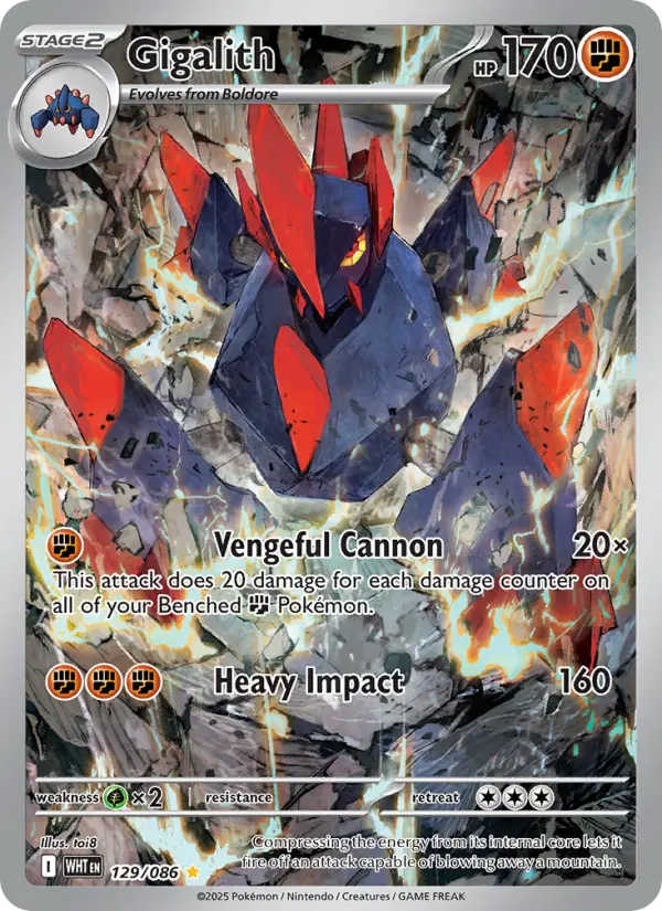 Gigalith Pokemon card #129/86 from White Flare