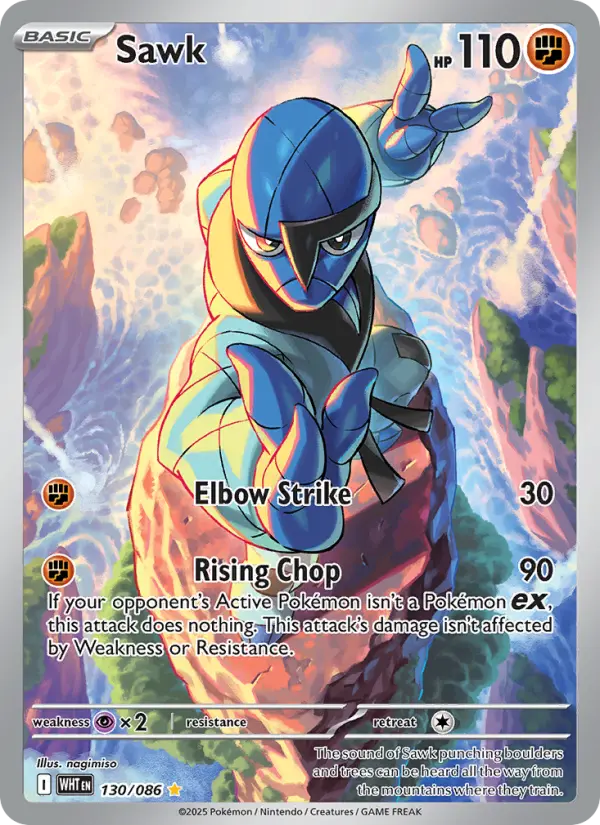 Sawk Pokemon card #130/86 from White Flare