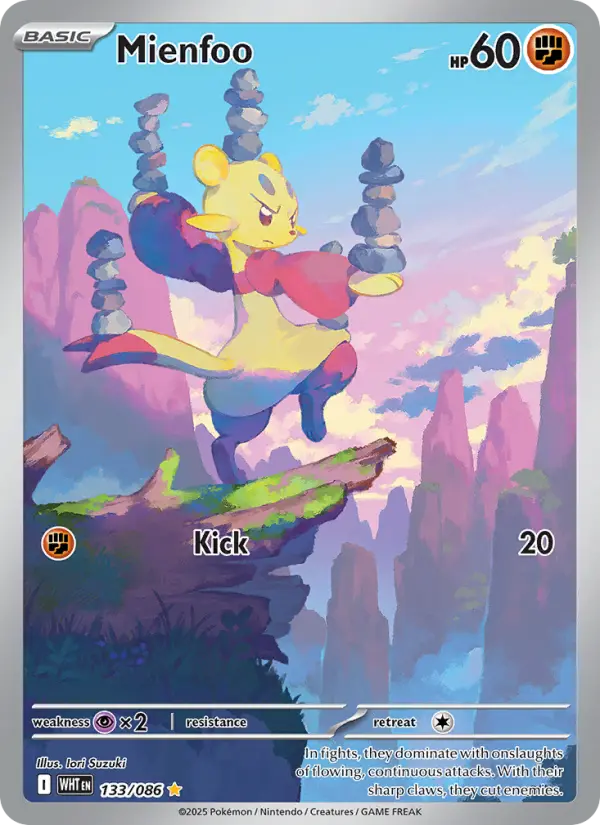 Mienfoo Pokemon card #133/86 from White Flare
