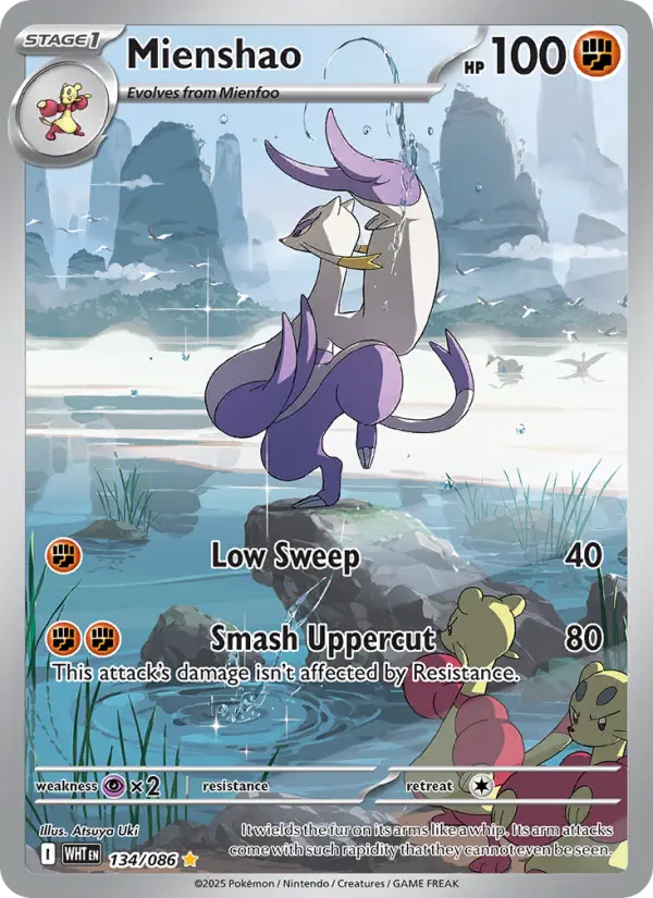 Mienshao Pokemon card #134/86 from White Flare