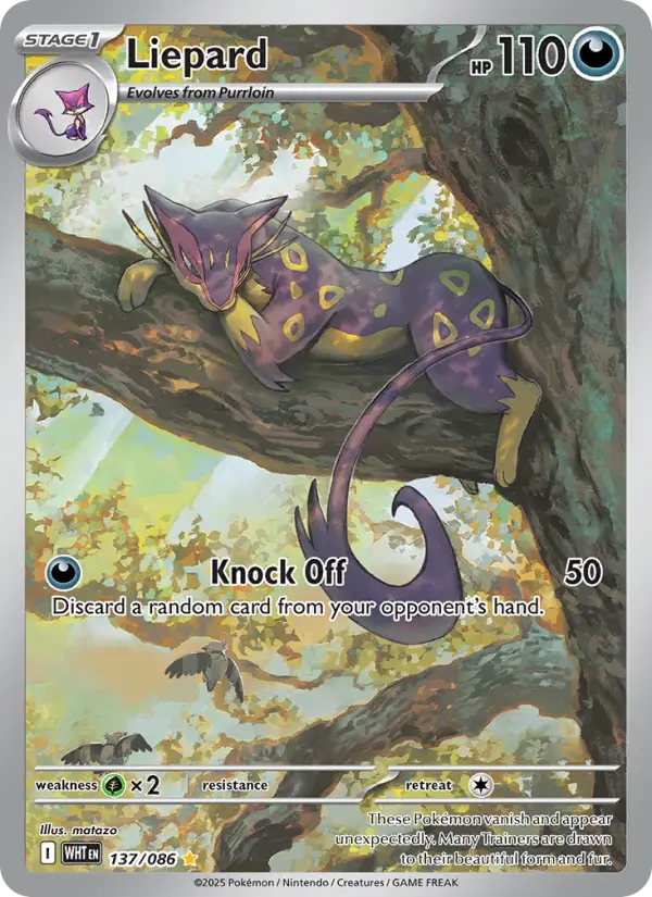Liepard Pokemon card #137/86 from White Flare