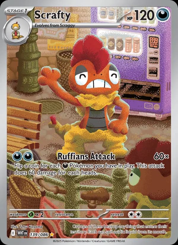 Scrafty Pokemon card #139/86 from White Flare
