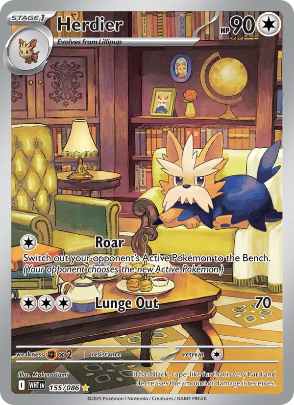 Herdier Pokemon card #155/86 from White Flare