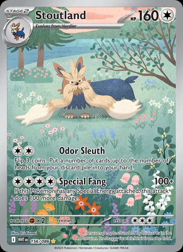 Stoutland Pokemon card #156/86 from White Flare