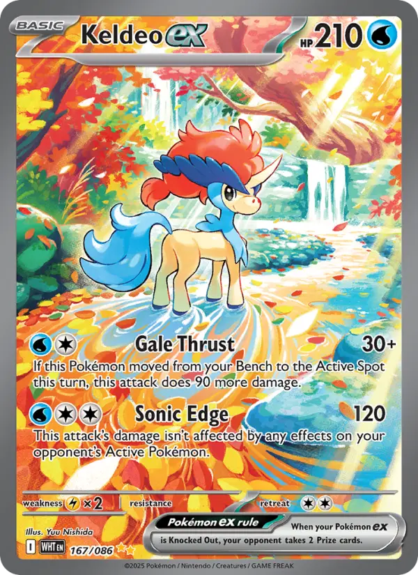 Keldeo ex Pokemon card #167/86 from White Flare