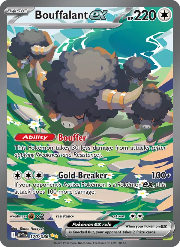 Bouffalant ex Pokemon card #170/86 from White Flare