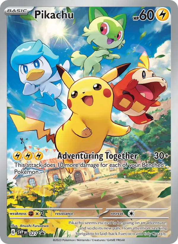 Pikachu Pokemon card #027/225 from SVP Black Star Promos