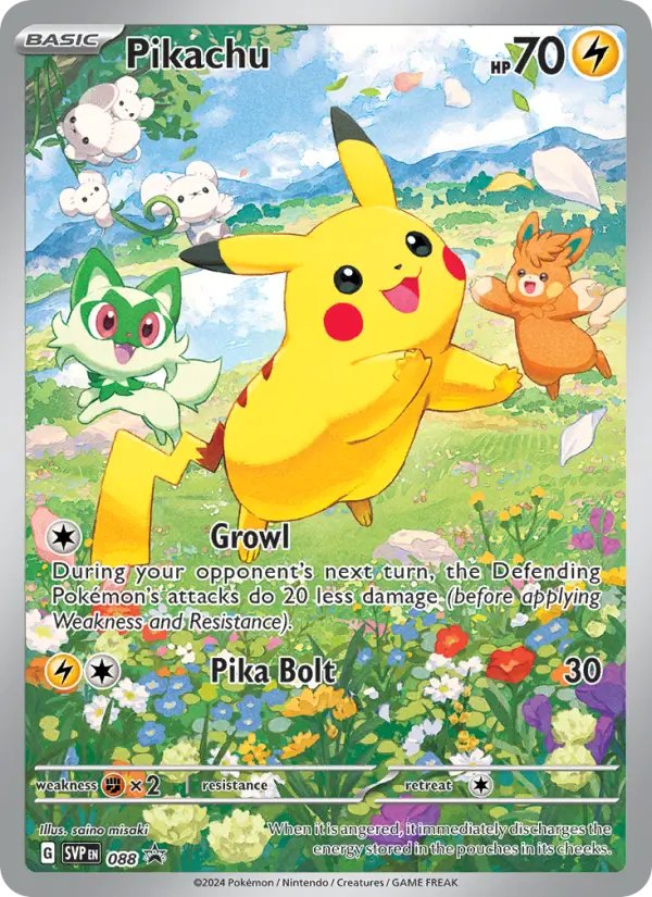 Pikachu Pokemon card #088/225 from SVP Black Star Promos