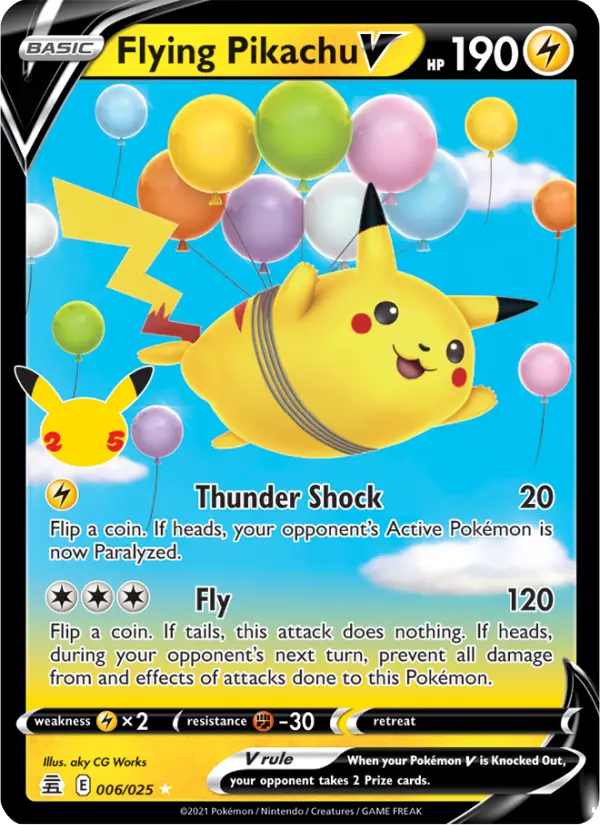 Flying Pikachu V Pokemon card #6/25 from Celebrations
