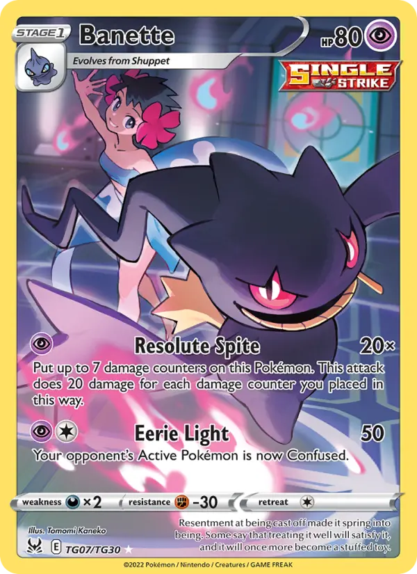 Banette Pokemon card #TG07/196 from Lost Origin