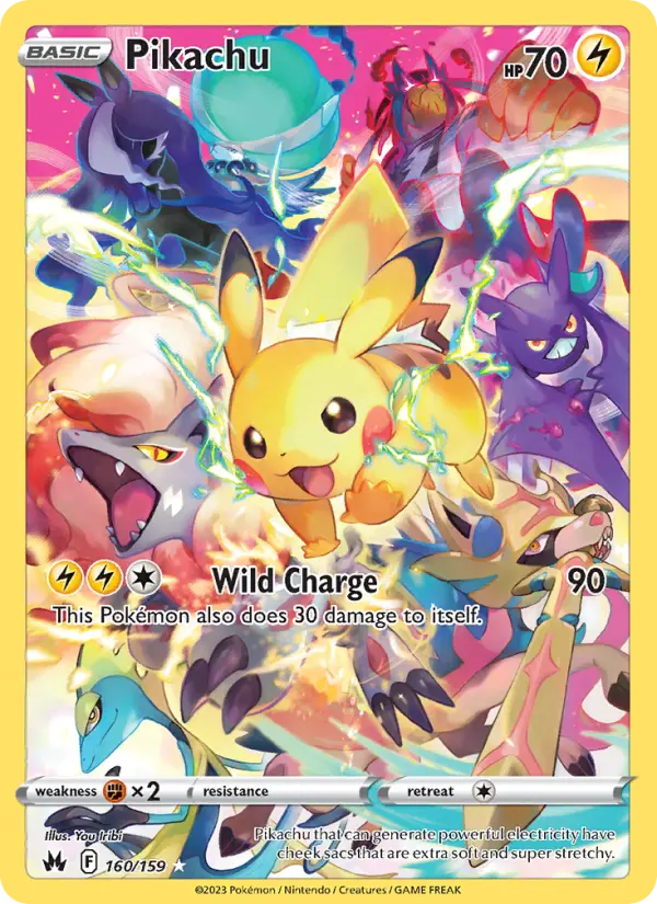 Pikachu Pokemon card #160/159 from Crown Zenith
