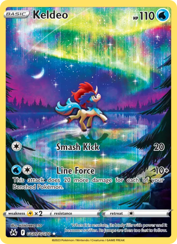 Keldeo Pokemon card #GG07/159 from Crown Zenith