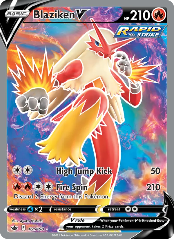 Blaziken V Pokemon card #161/198 from Chilling Reign