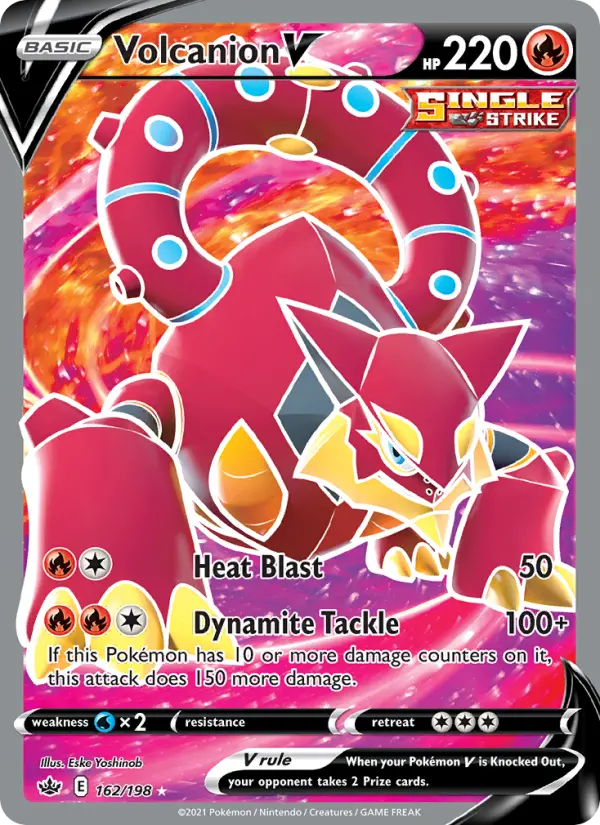 Volcanion V Pokemon card #162/198 from Chilling Reign