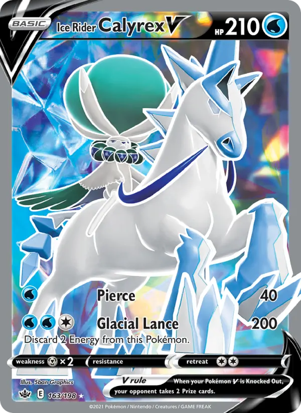 Ice Rider Calyrex V Pokemon card #163/198 from Chilling Reign