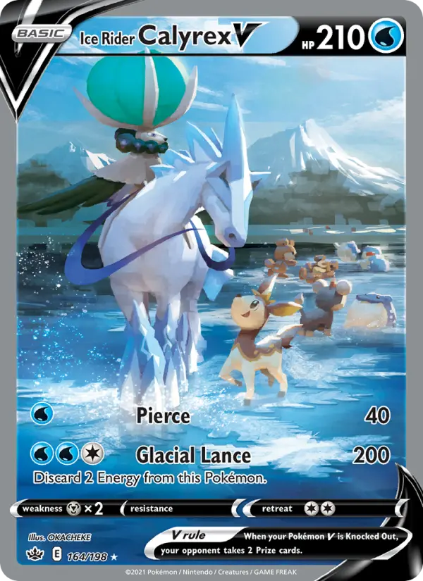 Ice Rider Calyrex V Pokemon card #164/198 from Chilling Reign